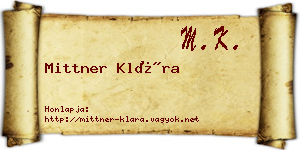 Mittner Klára névjegykártya